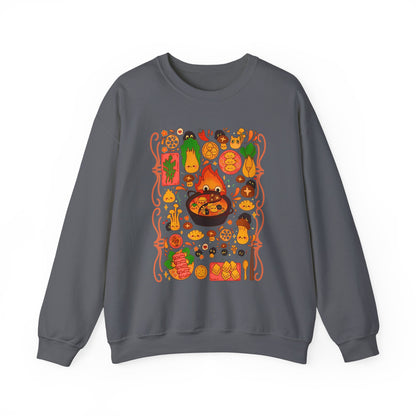 Calcifer Breakfast Sweatshirt – 100% Cotton Studio Ghibli Pullover from Howl’s Moving Castle