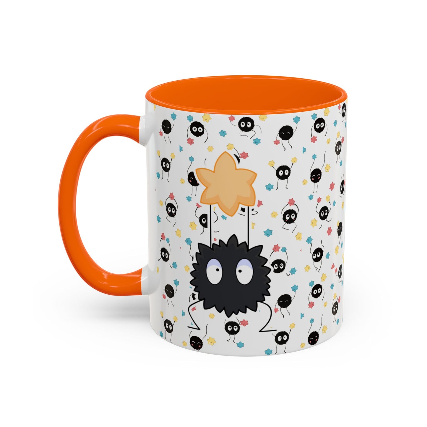 Soot Sprites Accent Mug – Studio Ghibli Color Handle Cup – 11oz & 15oz Ceramic Anime Gift