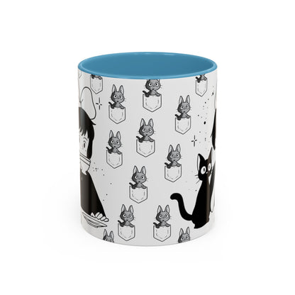 Kiki's Delivery Service Coffee Mug – Studio Ghibli Accent Handle Cup – 11oz & 15oz Anime Gift