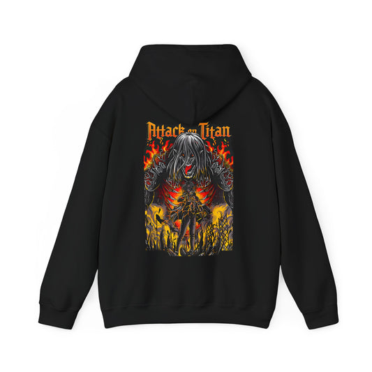 Eren Jaeger Back Print Hoodie – 100% Cotton Attack on Titan Anime Hoodie for Fans