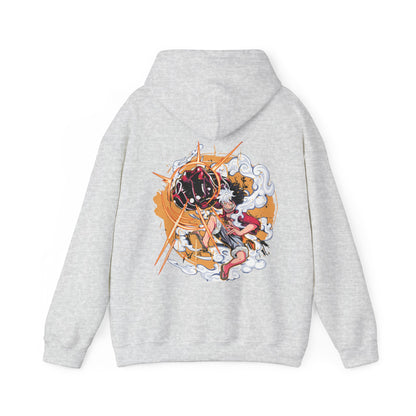 Power Luffy Back Print Hoodie – 100% Cotton One Piece Anime Pullover