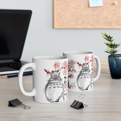 Totoro Sakura Forest Mug – Cute Anime Coffee Cup 11oz & 15oz – Studio Ghibli Inspired Gift
