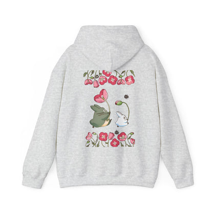Totoro Cute Flowers Back Print Hoodie – 100% Cotton Studio Ghibli Inspired Sweatshirt for Anime Fans