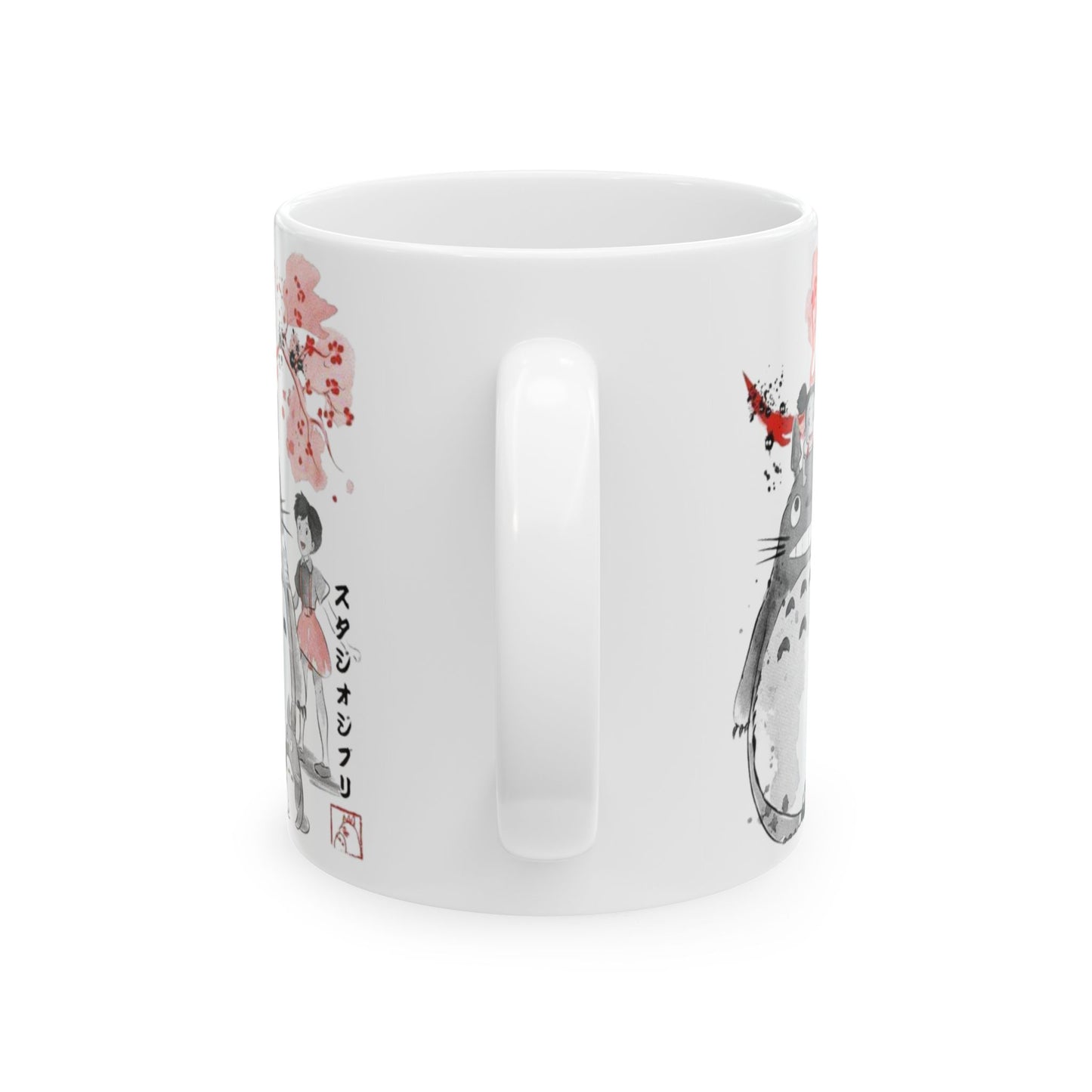 Totoro Sakura Forest Mug – Cute Anime Coffee Cup 11oz & 15oz – Studio Ghibli Inspired Gift