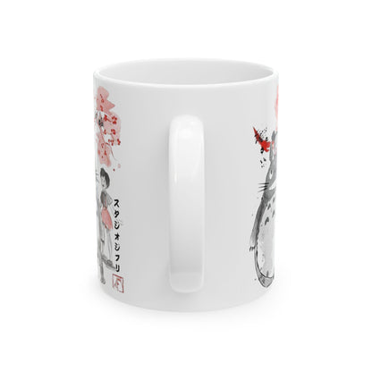 Totoro Sakura Forest Mug – Cute Anime Coffee Cup 11oz & 15oz – Studio Ghibli Inspired Gift