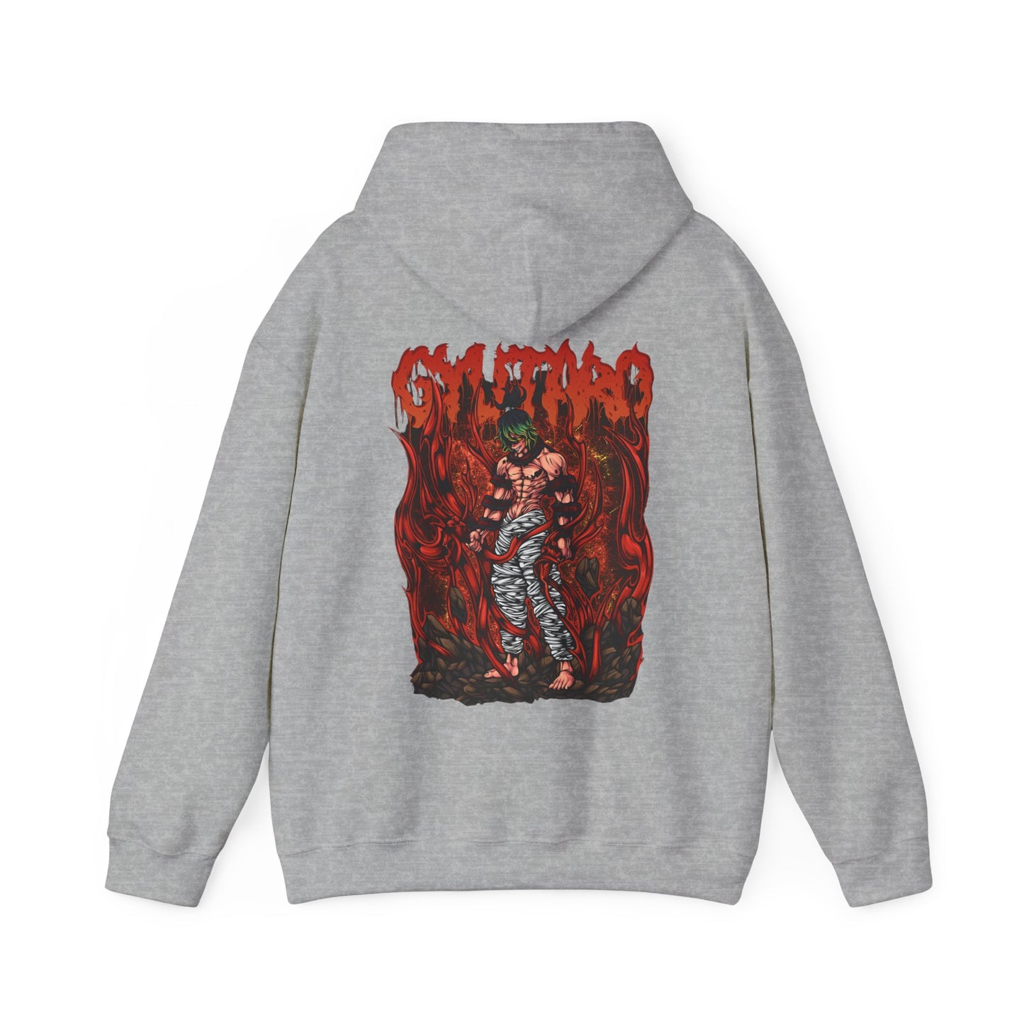 Gyutaro Demon Slayer Back Print Hoodie – 100% Cotton Anime Hoodie for Upper Moon Six Fans