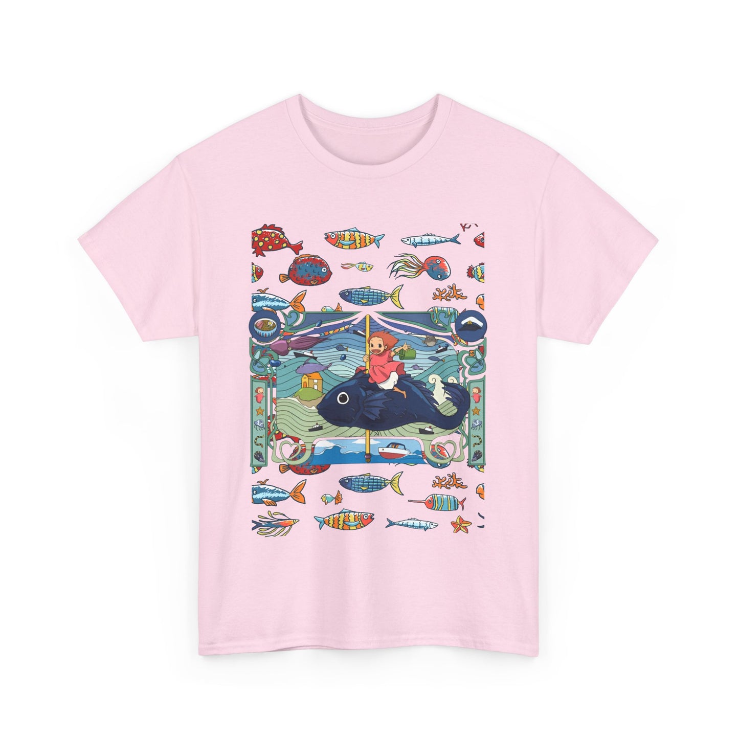 Ponyo Sea Love T-Shirt – 100% Cotton Studio Ghibli Tee for Ocean and Anime Fans