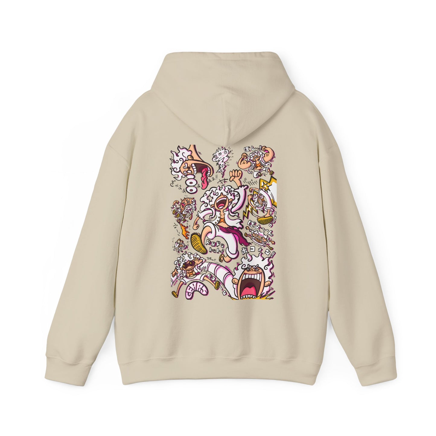 Funny Luffy One Piece Back Print Hoodie – 100% Cotton Anime Hoodie with Goofy Straw Hat Design