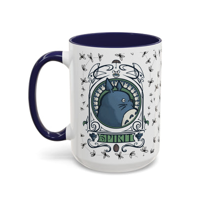 Totoro Spirited Ghibli Accent Handle Mug – 11oz & 15oz Anime Cup – Studio Ghibli Coffee Gift
