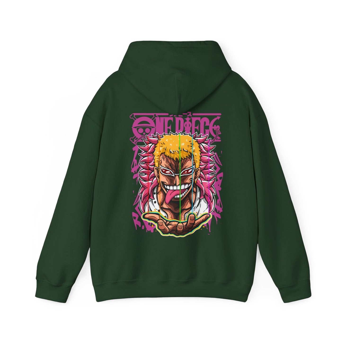 Donquixote Doflamingo Back Print Hoodie – One Piece Anime Sweatshirt – 100% Cotton