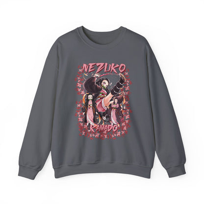 Nezuko Kamado Pink Flowers Sweatshirt – 100% Cotton Demon Slayer Anime Pullover