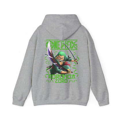 Roronoa Zoro Back Print Hoodie – One Piece Sword Style 100% Cotton Anime Hoodie