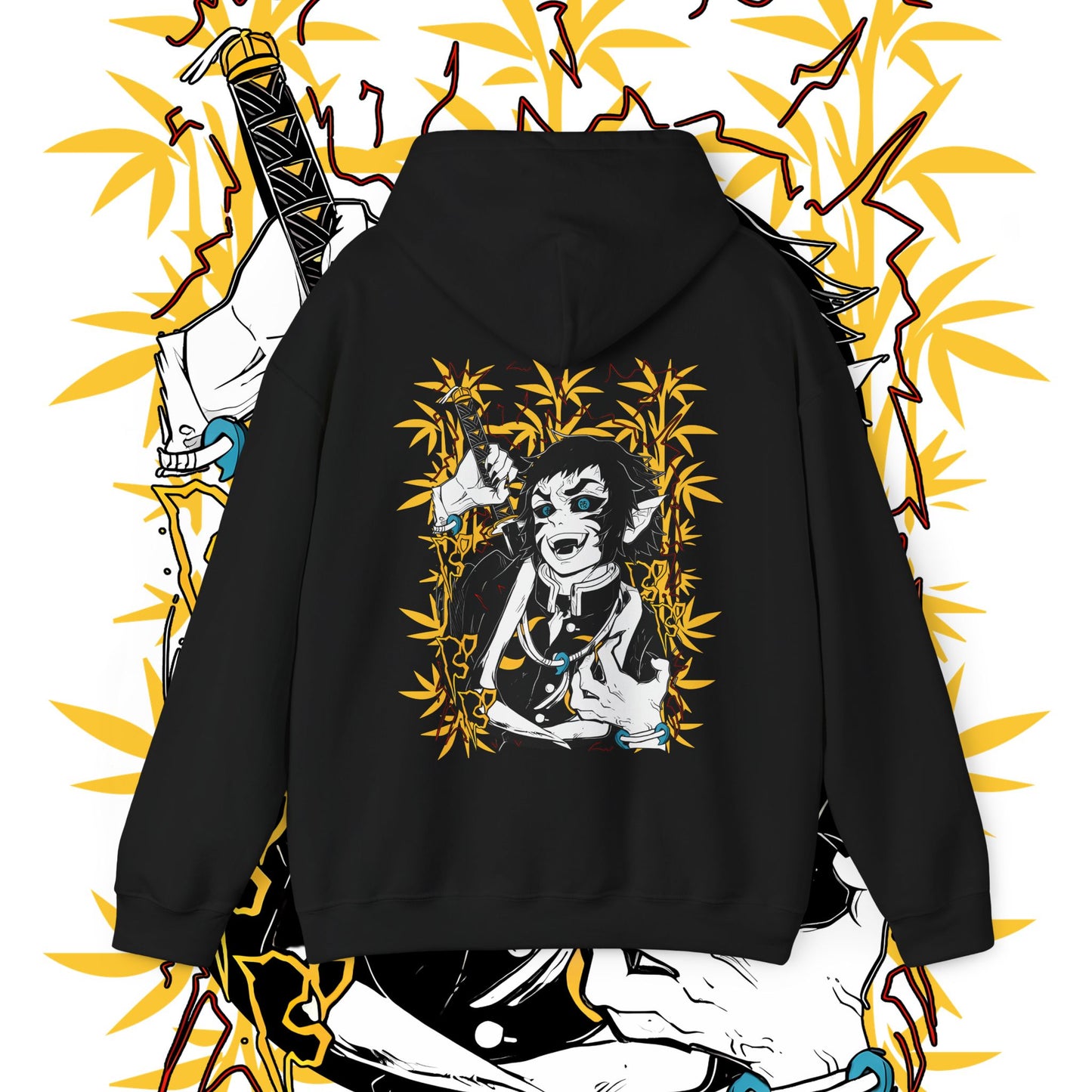Kaigaku Demon Slayer Art Back Print Hoodie 100% Cotton
