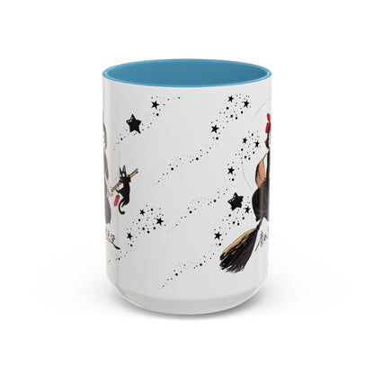 Kiki’s Delivery Service Accent Mug – 11oz & 15oz Ceramic Cup with Colored Handle – Studio Ghibli Anime Gift