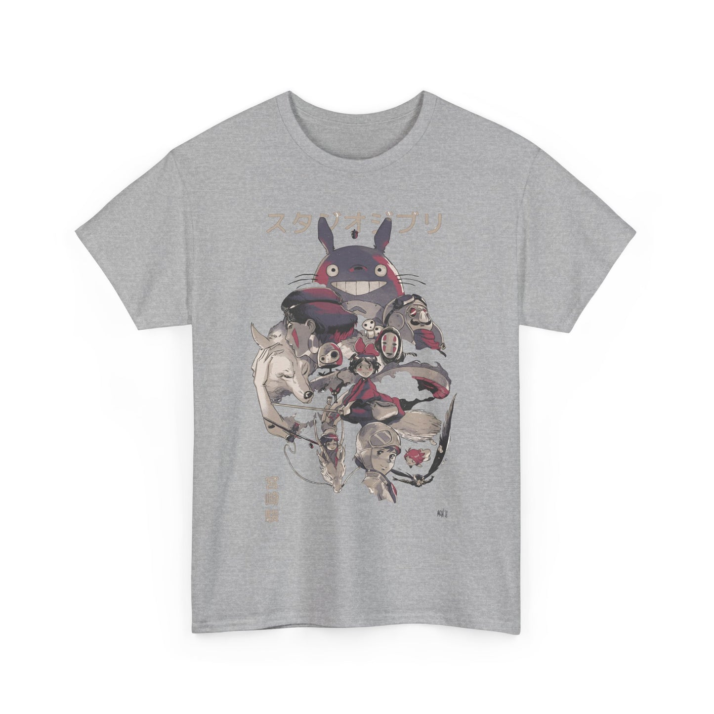 Studio Ghibli Characters T-Shirt 100% Cotton | Anime Canvas Art Tee