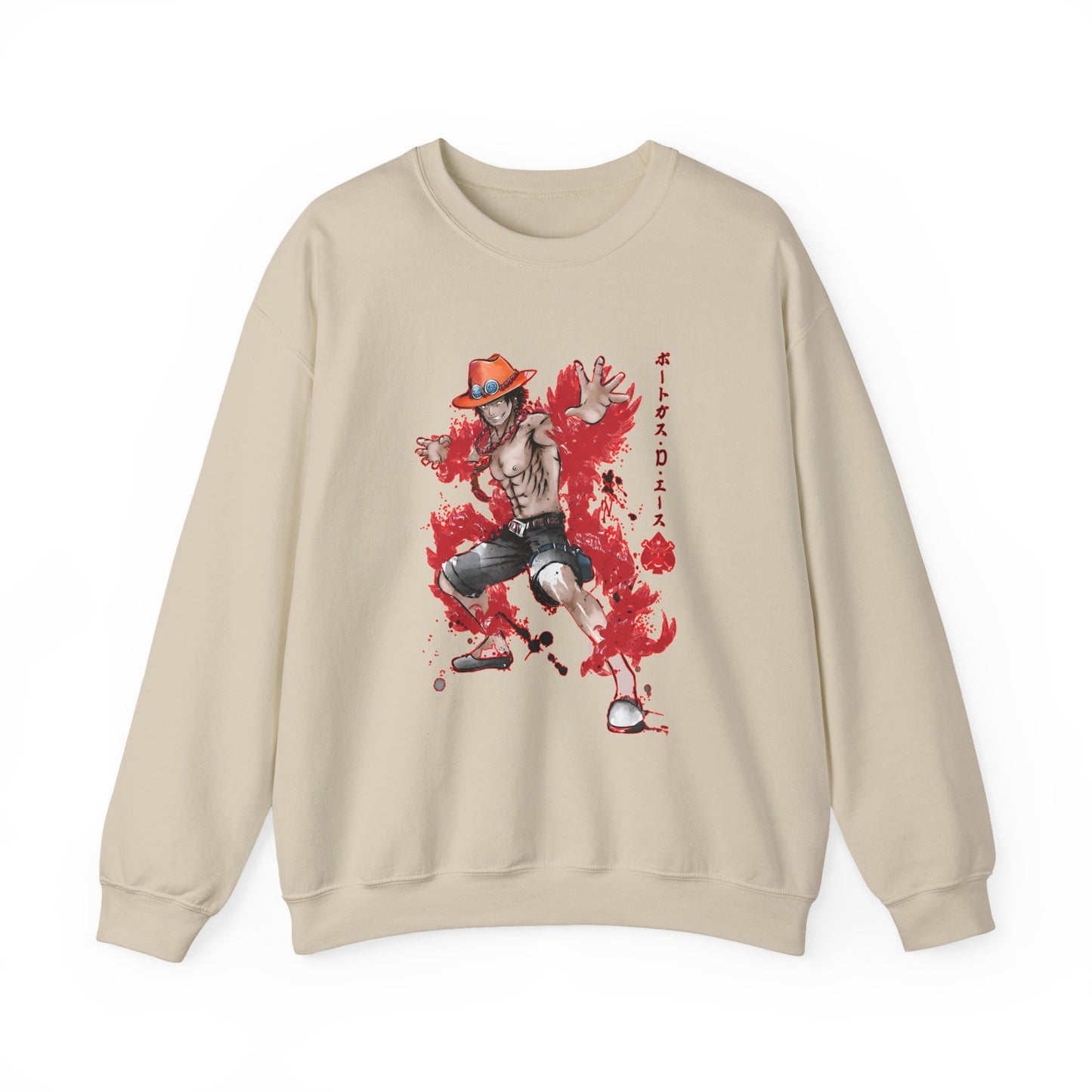 Portgas D. Ace Sweatshirt – 100% Cotton One Piece Anime Pullover for True Fans