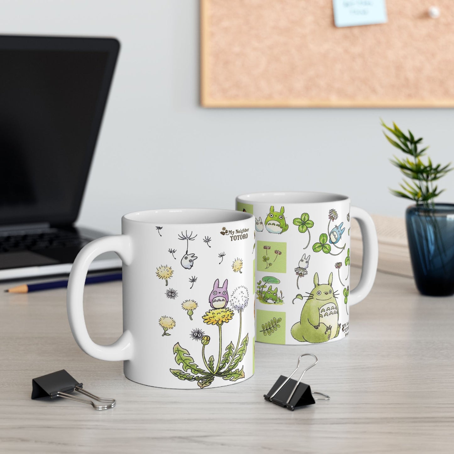 Totoro Green Mug – Studio Ghibli Ceramic Coffee Cup – 11oz & 15oz Gift for My Neighbor Totoro Fans