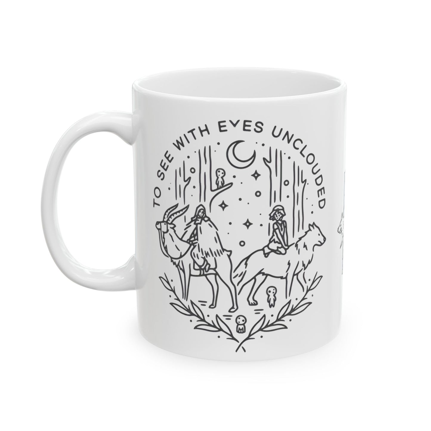 Princess Mononoke Art Mug – Studio Ghibli Ceramic Coffee Cup – 11oz & 15oz Anime Gift for Ghibli Fans