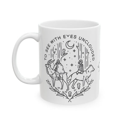 Princess Mononoke Art Mug – Studio Ghibli Ceramic Coffee Cup – 11oz & 15oz Anime Gift for Ghibli Fans