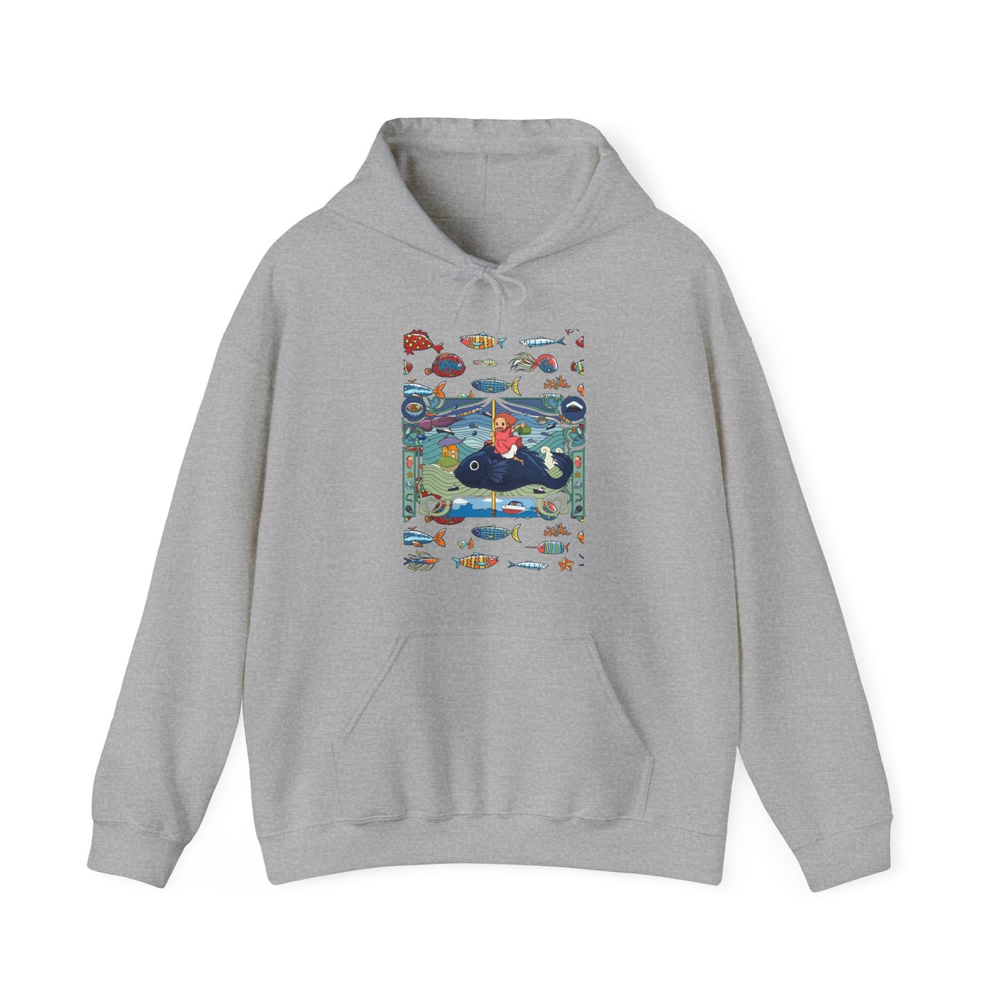 Ponyo Sea Love Hoodie – 100% Cotton Studio Ghibli Hoodie for Anime and Ocean Fans