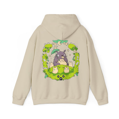 Totoro Forest Magic Back Print Hoodie – 100% Cotton Studio Ghibli Hoodie with Totoro Design