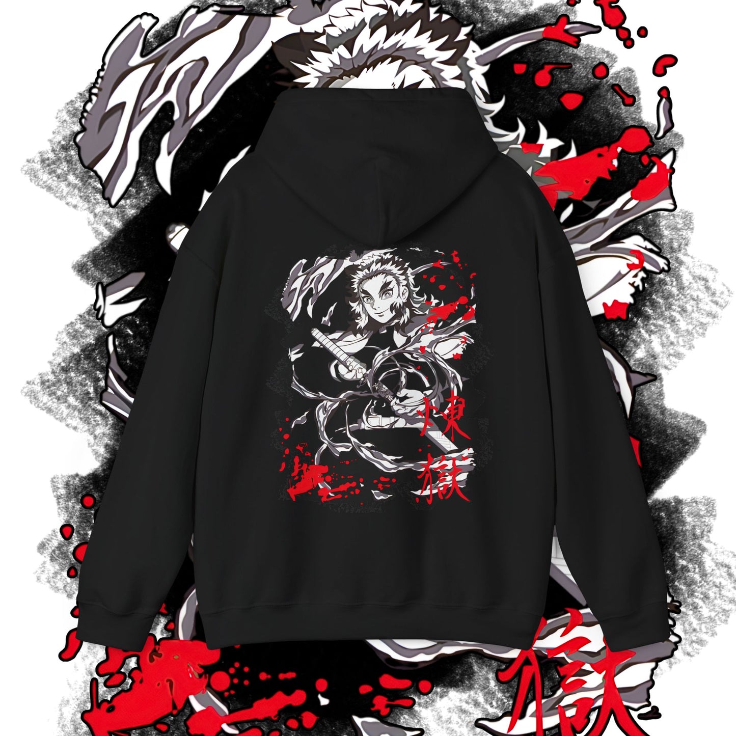 Kyojuro Rengoku Back Print Hoodie | Demon Slayer Hashira | 100% Cotton Anime Hoodie