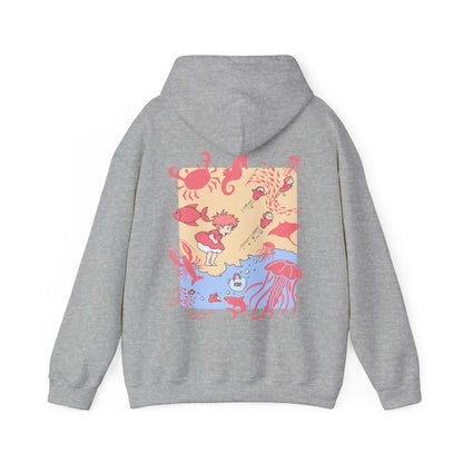 Ponyo Sea World Back Print Hoodie – 100% Cotton Studio Ghibli Ocean Anime Hoodie