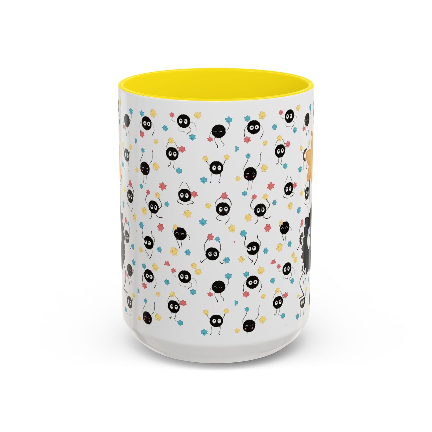 Soot Sprites Accent Mug – Studio Ghibli Color Handle Cup – 11oz & 15oz Ceramic Anime Gift