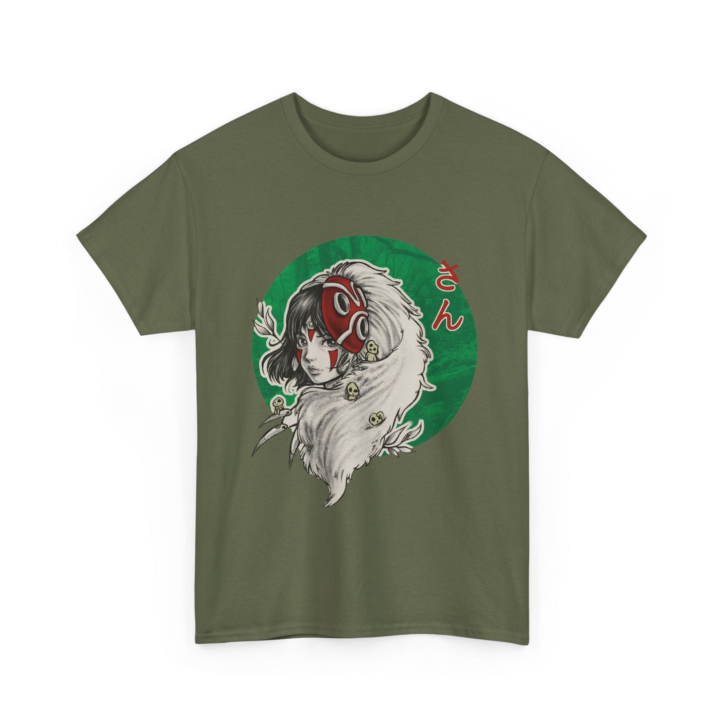 Princess Mononoke Green T-Shirt | Studio Ghibli Anime Cotton Tee