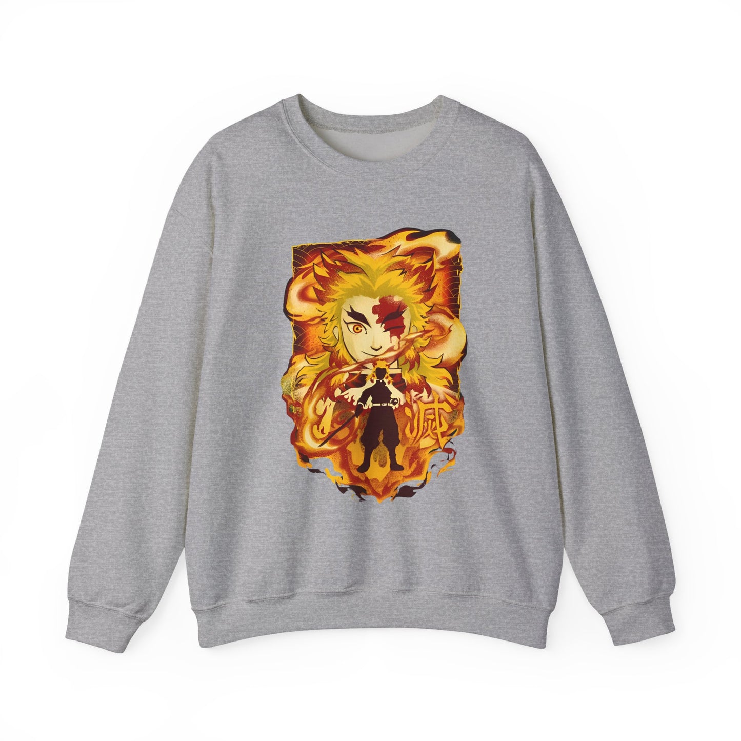 Kyojuro Rengoku Demon Slayer Sweatshirt – 100% Cotton Anime Pullover for Flame Hashira Fans