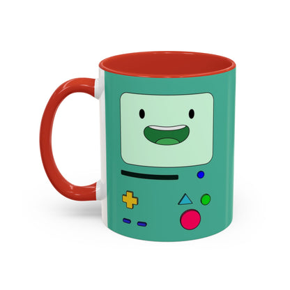 BMO Adventure Time Accent Handle Mug – Colorful Beemo Cup – 11oz & 15oz Ceramic Gift for Cartoon Fans