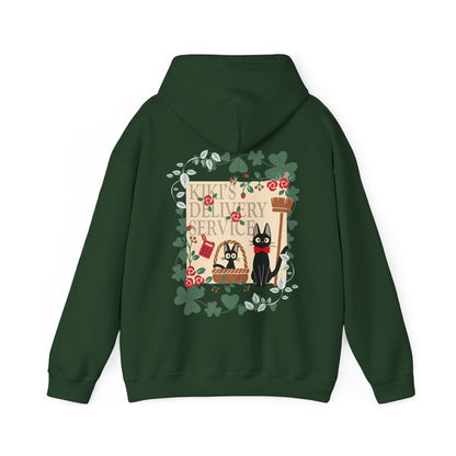 Kiki’s Delivery Service Back Print Hoodie – 100% Cotton Studio Ghibli Hoodie Featuring Kiki and Jiji