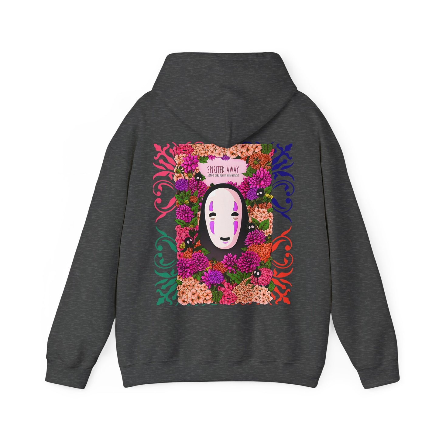 No Face Back Print Hoodie – Spirited Away Ghibli | 100% Cotton Gildan 18500 Anime Hoodie