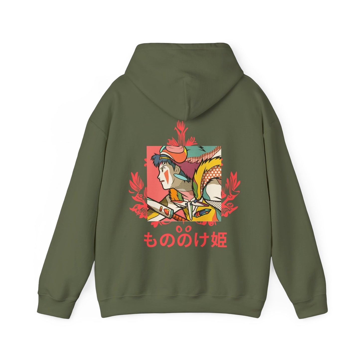 Princess Mononoke Hoodie with Back Print – 100% Cotton Studio Ghibli Inspired Pullover