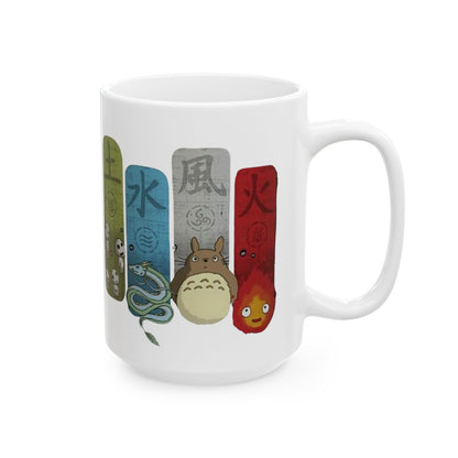 Studio Ghibli Figures Mug – 11oz & 15oz Anime Ceramic Cup – Ghibli Character Coffee Mug Gift for Fans