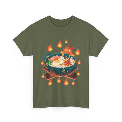 Calcifer Breakfast T-Shirt 100% Cotton Studio Ghibli Anime Tee