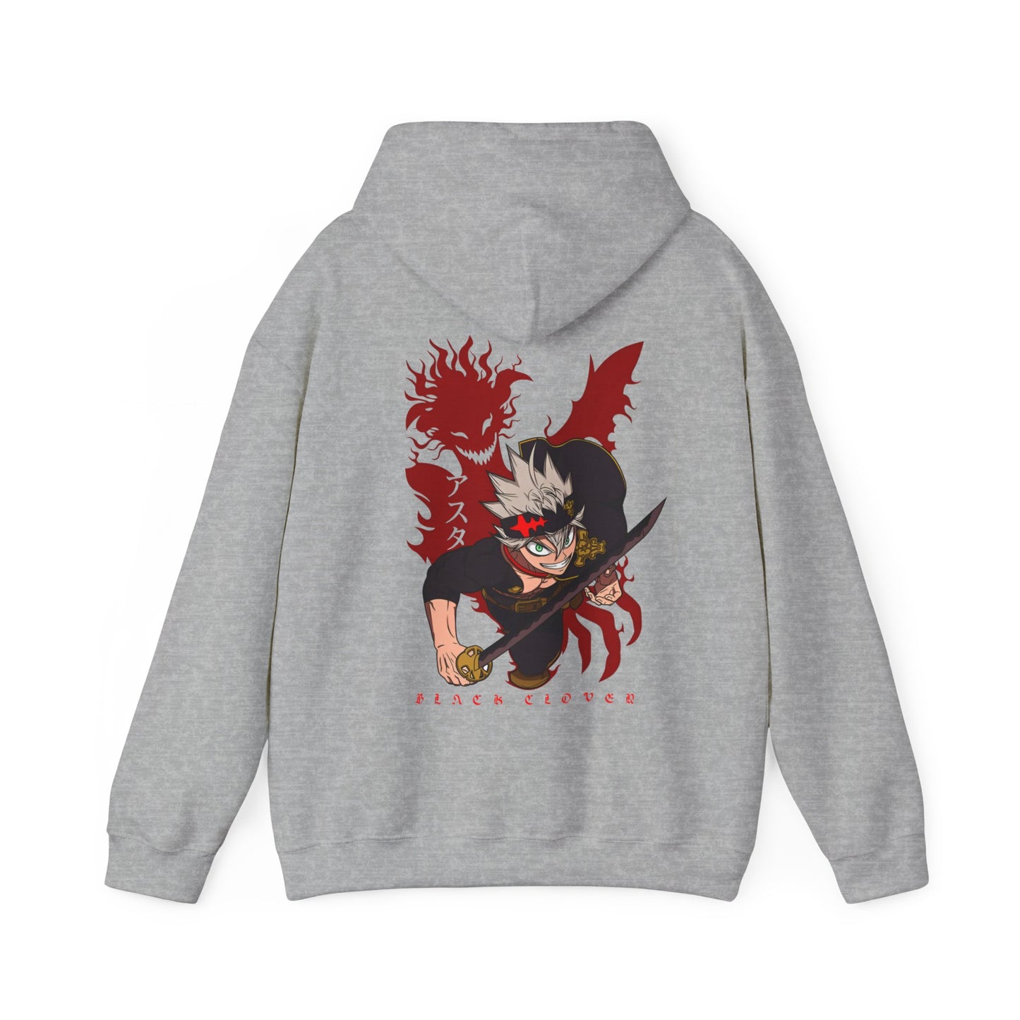 Asta Black Clover Back Print Hoodie – 100% Cotton Anime Pullover for Shonen Fans