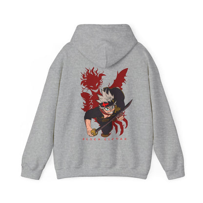 Asta Black Clover Back Print Hoodie – 100% Cotton Anime Pullover for Shonen Fans