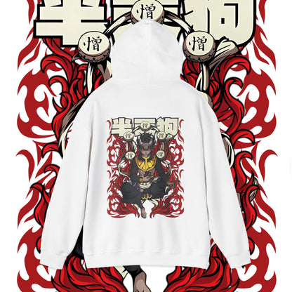 Hantengu Moon Demon Slayer Back Print Hoodie 100% Cotton