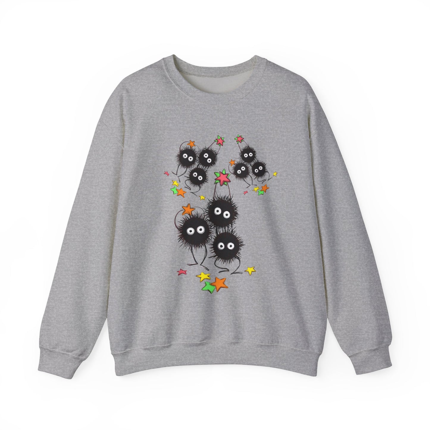 Soot Sprites Fantasy Sweatshirt – 100% Cotton Cozy Anime Pullover for Studio Ghibli Fans