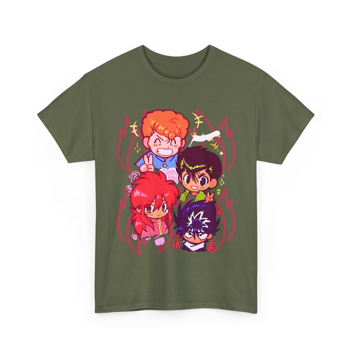 Yu Yu Hakusho T-Shirt – 100% Cotton Retro Anime Tee Featuring Yusuke and Team