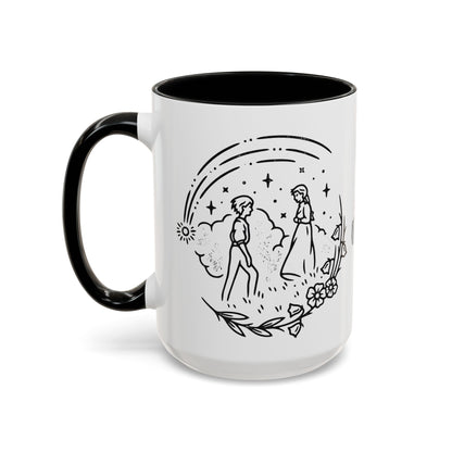 Calcifer Accent Mug – Howl’s Moving Castle Cup with Colored Handle – Studio Ghibli Gift 11oz & 15oz