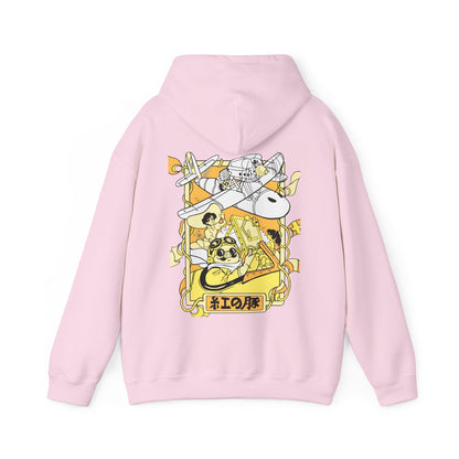 Porco Rosso Back Print Hoodie – 100% Cotton Studio Ghibli Vintage Anime Hoodie