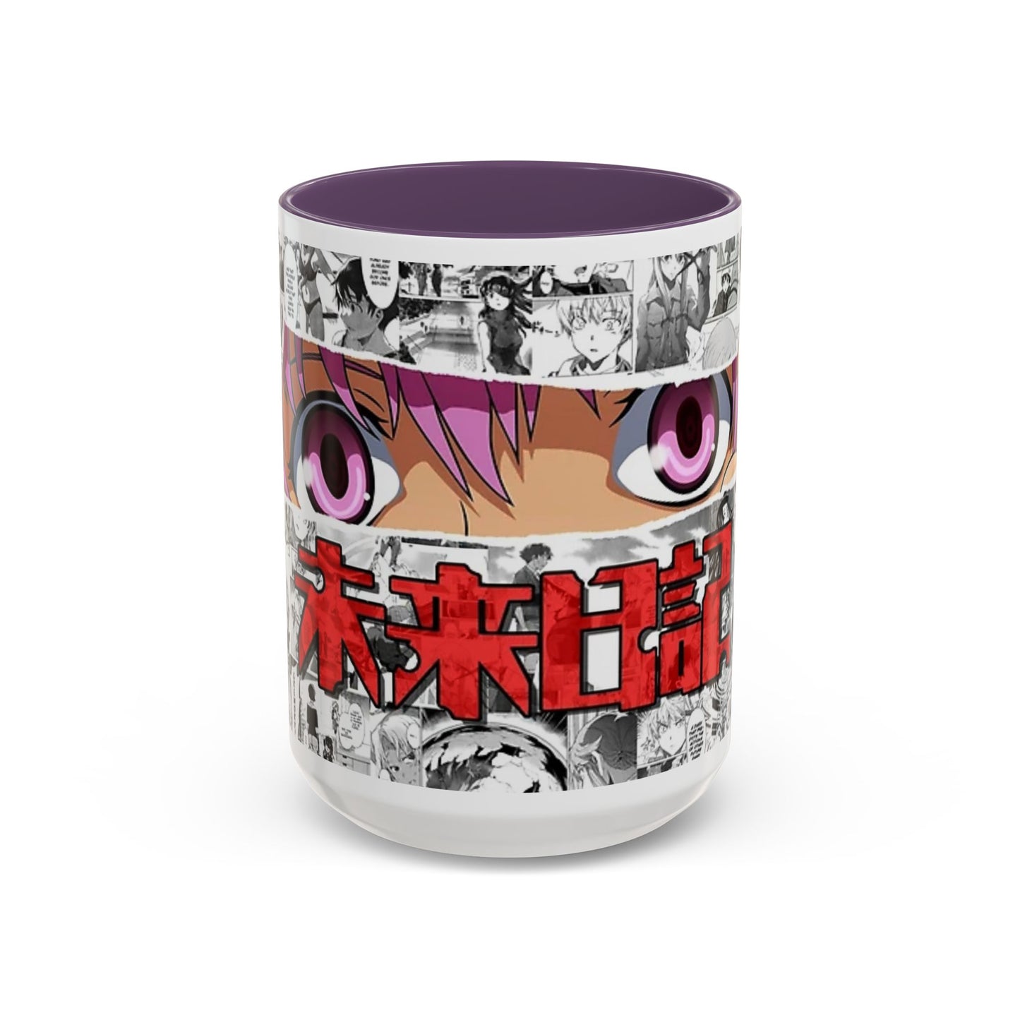 Yuno Gasai Accent Handle Mug – Future Diary Anime Cup – 11oz & 15oz Ceramic Gift for Yandere Fans