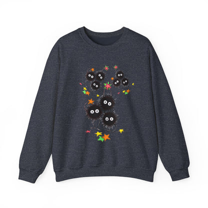 Soot Sprites Fantasy Sweatshirt – 100% Cotton Cozy Anime Pullover for Studio Ghibli Fans