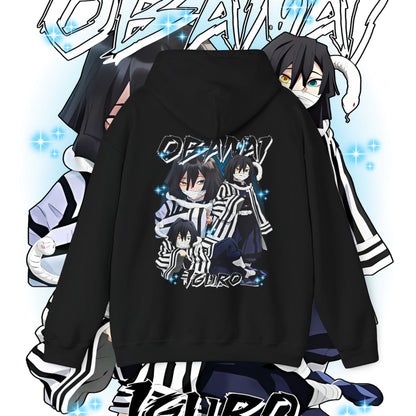Iguro Obanai Hashira Back Print Hoodie – 100% Cotton Anime Design
