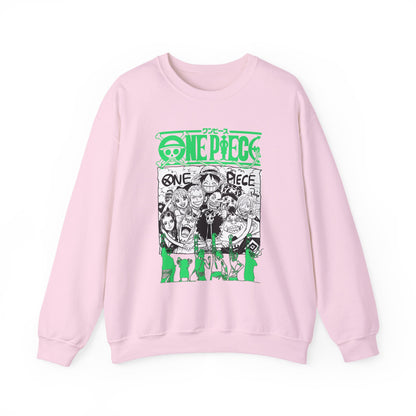 One Piece Characters Sweatshirt – 100% Cotton Anime Crew Pullover for True Fans