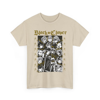 Black Clover Characters T-Shirt – 100% Cotton Anime Tee – Asta Yuno Noelle Shirt for Anime Fans