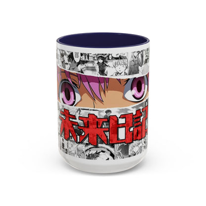 Yuno Gasai Accent Handle Mug – Future Diary Anime Cup – 11oz & 15oz Ceramic Gift for Yandere Fans
