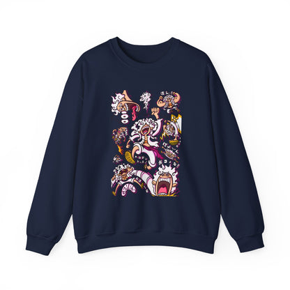Funny Luffy One Piece Sweatshirt – 100% Cotton Anime Pullover for Straw Hat Fans